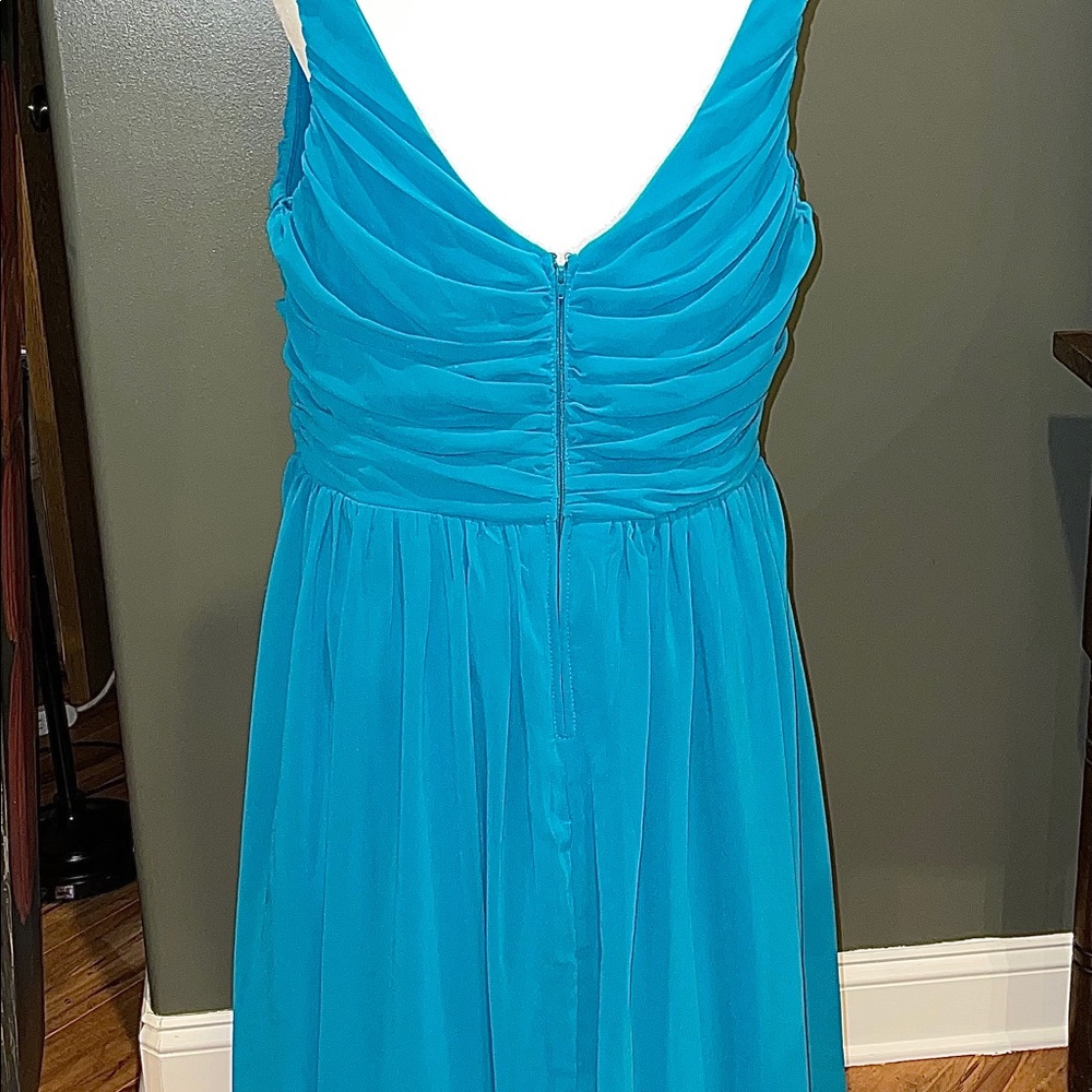 Teal/Blue prom/formal dress with beads  Embellish straps,‎ high-low plus sz 16